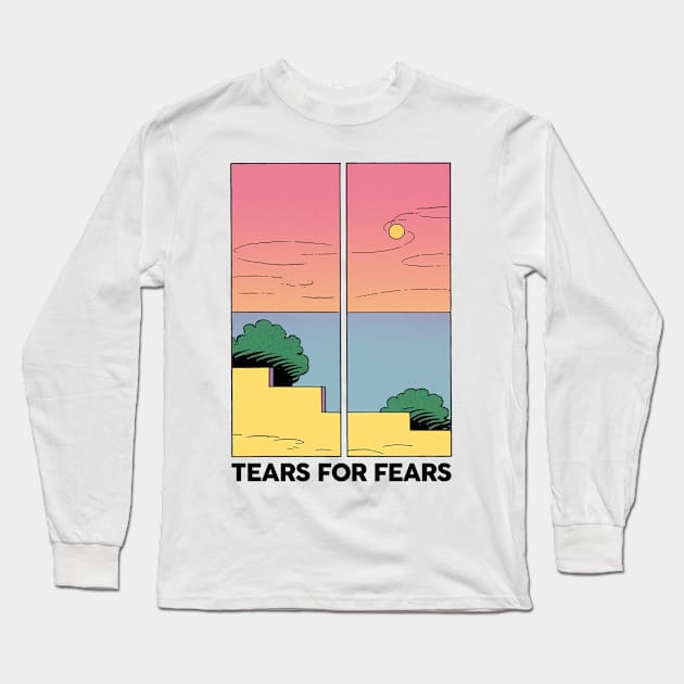 Tears For Fears • Retro Style Aesthetic Design Long Sleeve T-Shirt by unknown_pleasures